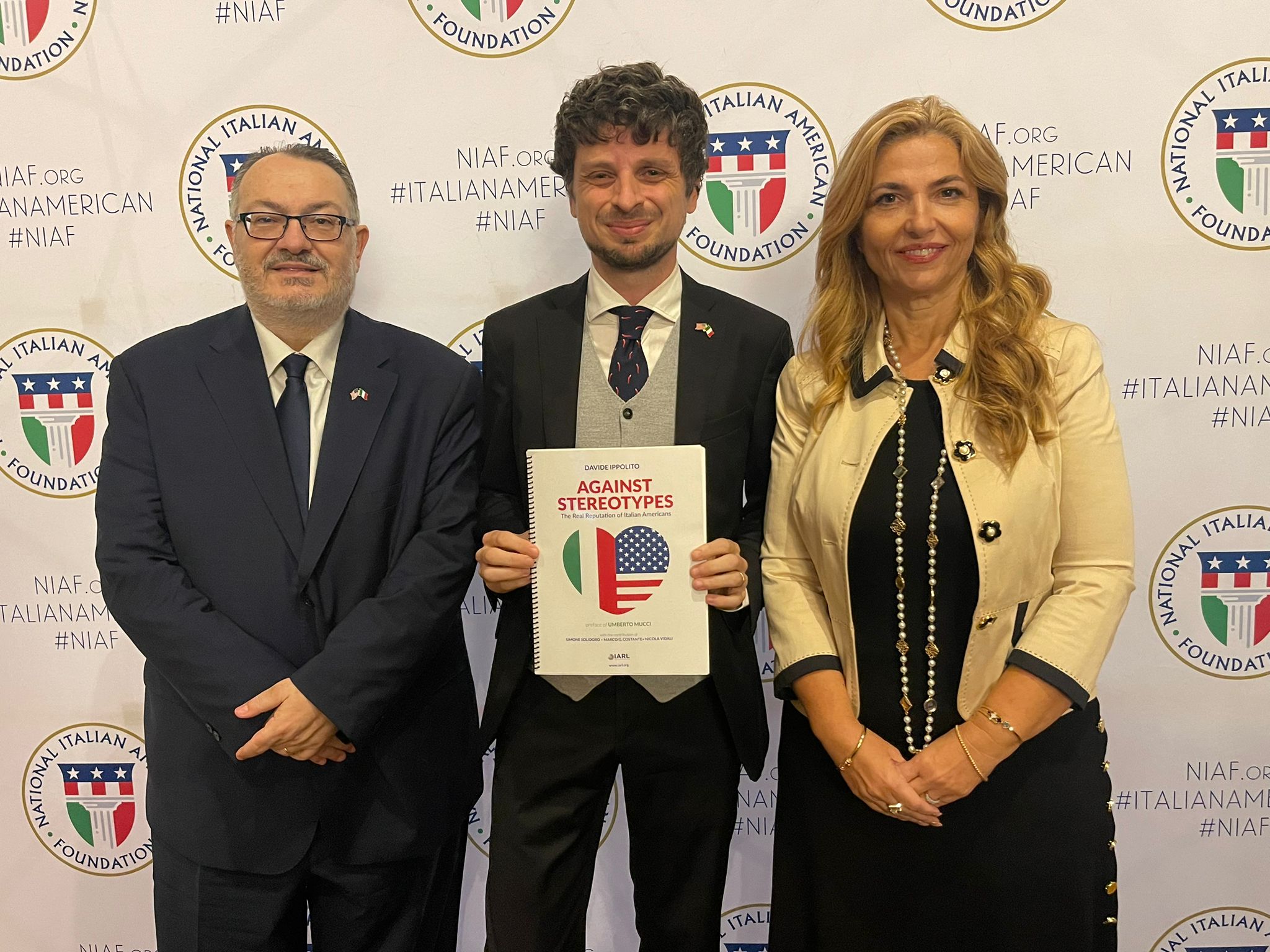 Umberto Mucci di We The Italians, Davide Ippolito di Zwan e l'ambasciatrice italiana negli Stati Uniti Mariangela Zappia